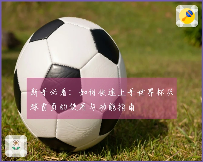 新手必看：如何快速上手世界杯买球首页的使用与功能指南